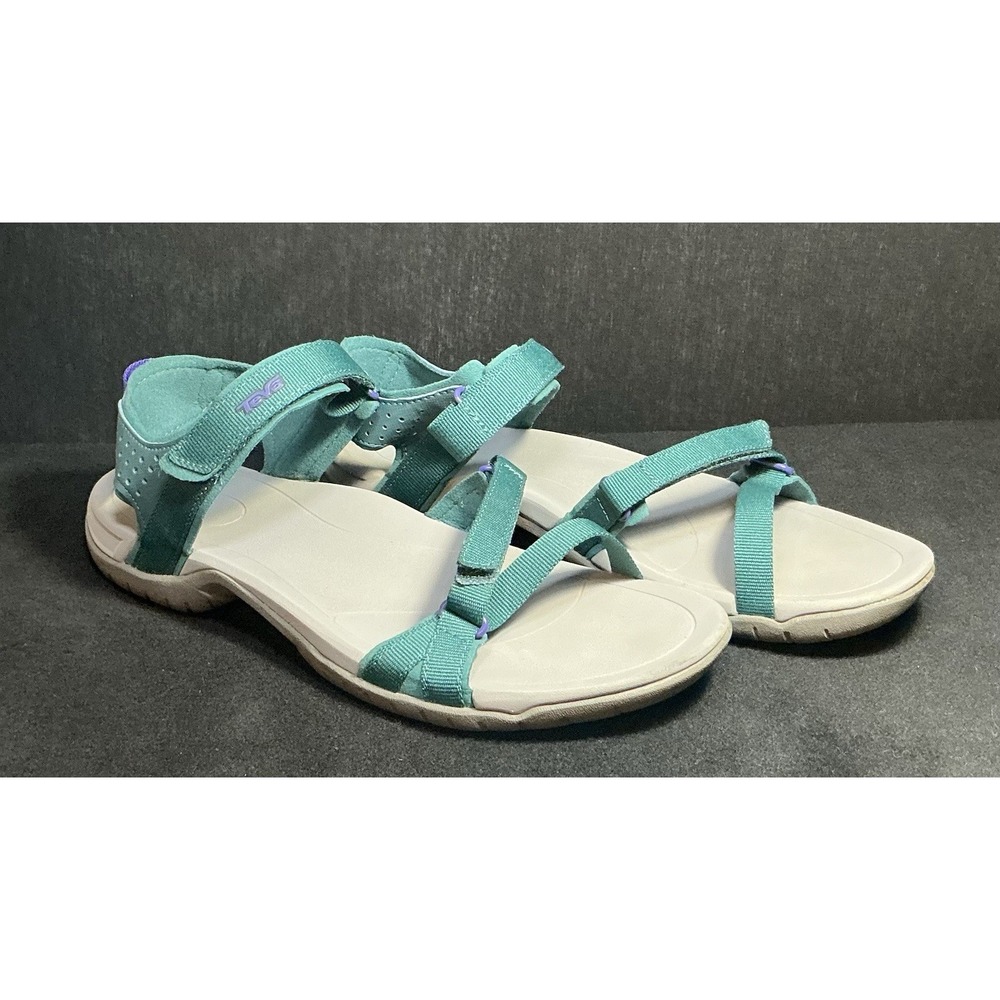 Teva Verra Hiking Sandal W 10 Teal & Purple Quick Dry Hook and Loop 1006263